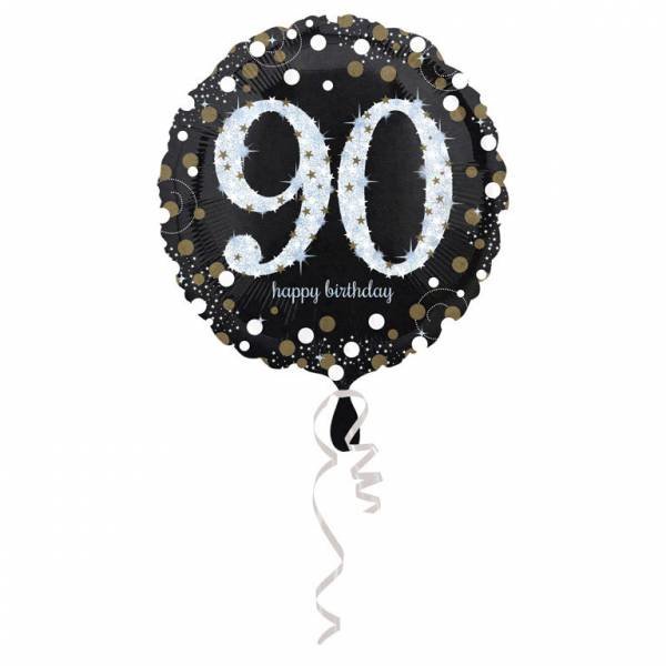 Folienballon Sparkling Birthday 90 D43cm